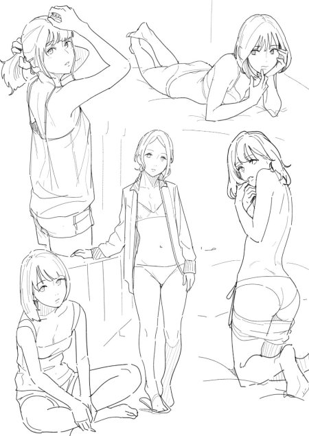 Позы для рисования аниме девушек