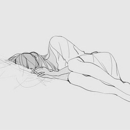 Девушка лежит рисунок