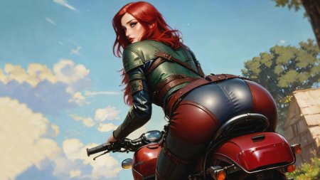 Девушка на мотоцикле