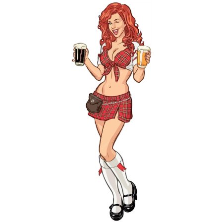 Мультяшная девушка с пивом