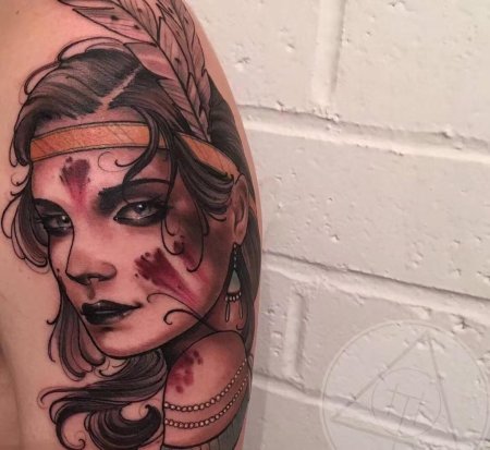 Цветное тату американский стиль