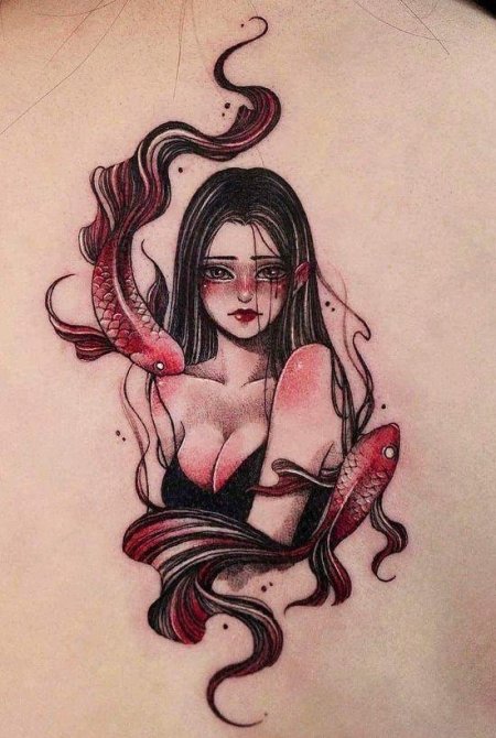 Девушка эскиз тату