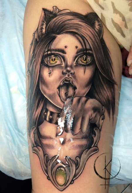 Тату кошки для девушек