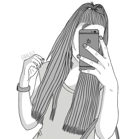 Раскраска девушка с айфоном