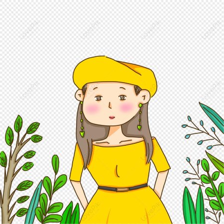 Девочка в желтом платье рисунок