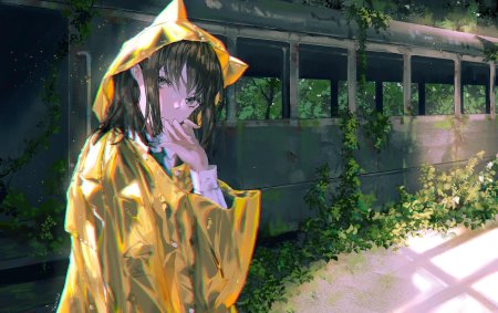 Желтая девушка арт