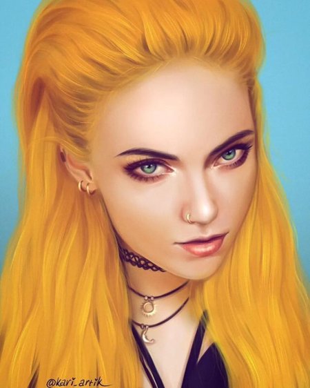 Девушка с желтыми волосами