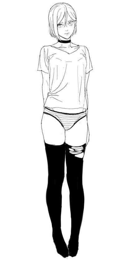 Набросок девушки в полный рост