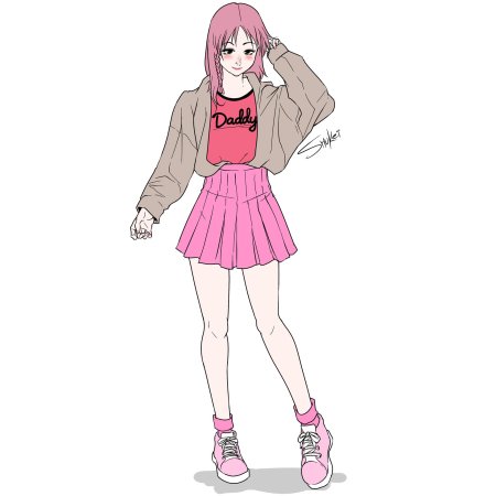 Девочка аниме в полный рост