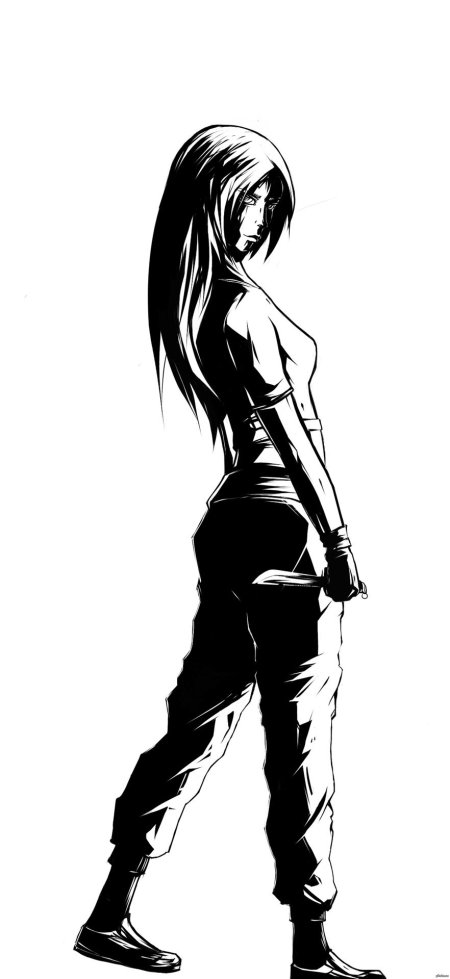 Аниме девушка боком