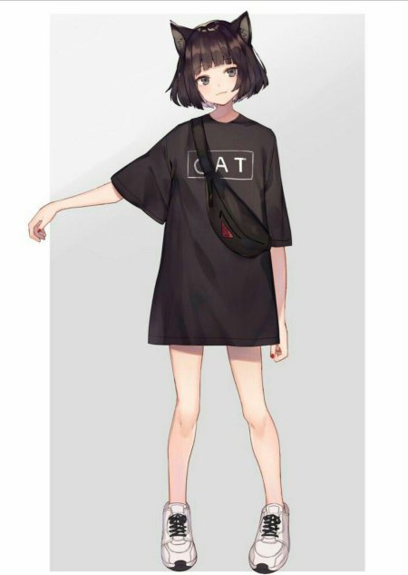 Аниме девушка в толстовке