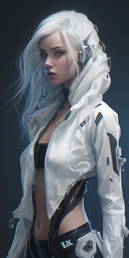 Девушка в стиле киберпанк