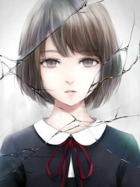 Аниме девушка с каре