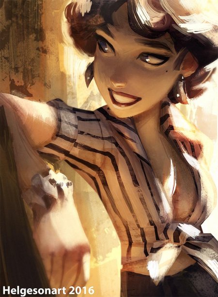 Озорная девушка арт