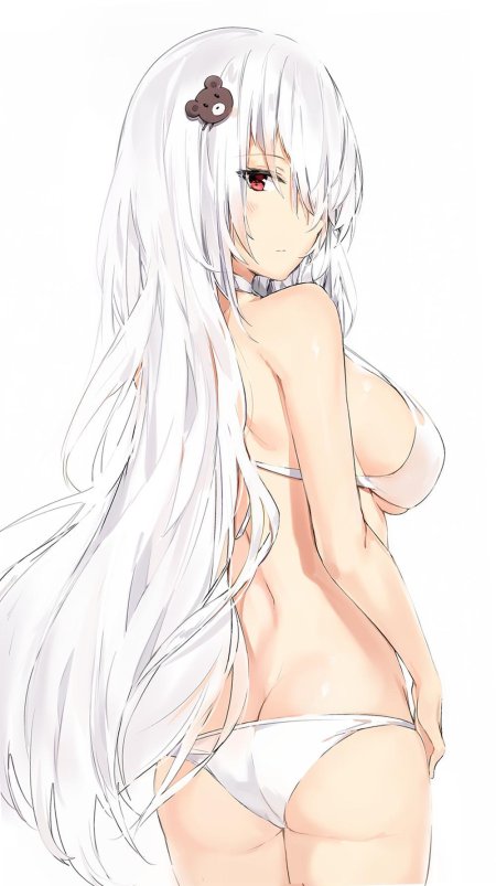 Беловолосая девушка аниме