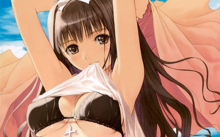 Полу голые аниме девушки