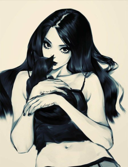 Брюнетка рисунок