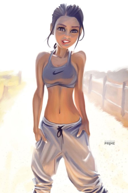 Стройная девушка рисунок