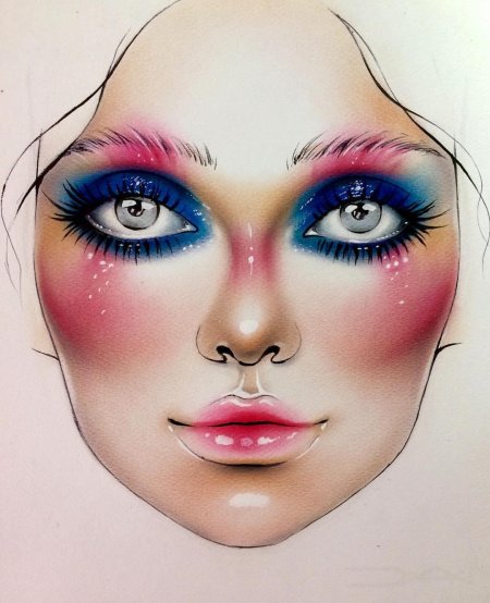 Рисунок русского макияжа
