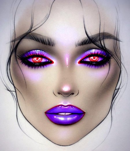 Творческий макияж шаблон