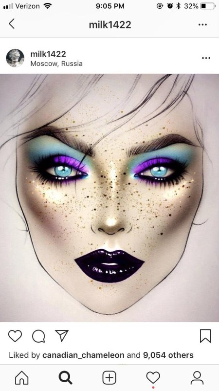 Творческий макияж шаблон