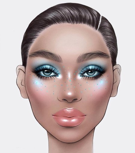 Макияж шаблон лица