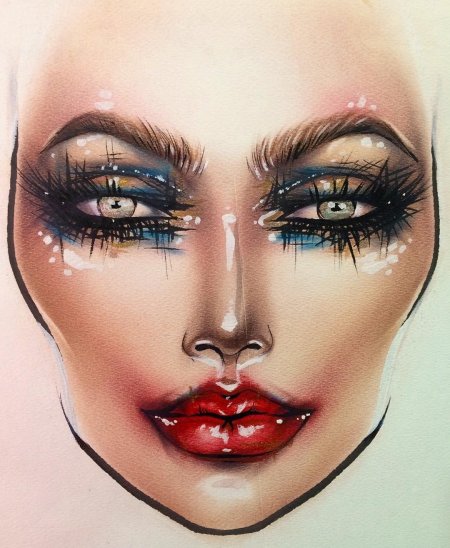 Лицо для макияжа рисунок