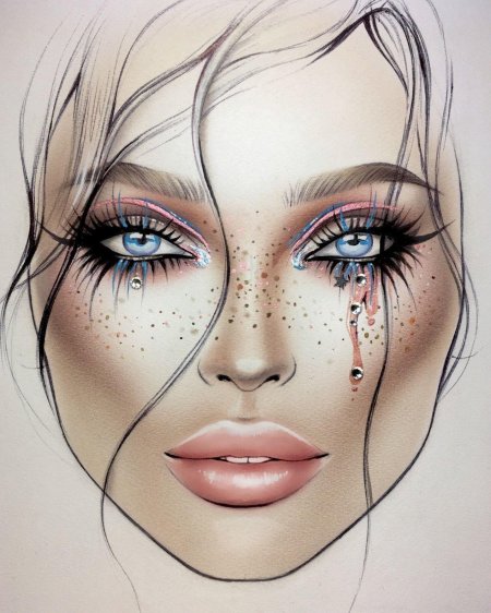 Лицо рисунок для макияжа