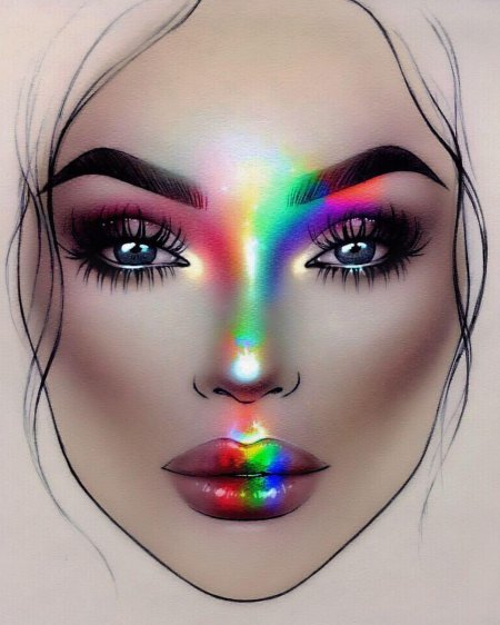 Яркие макияж