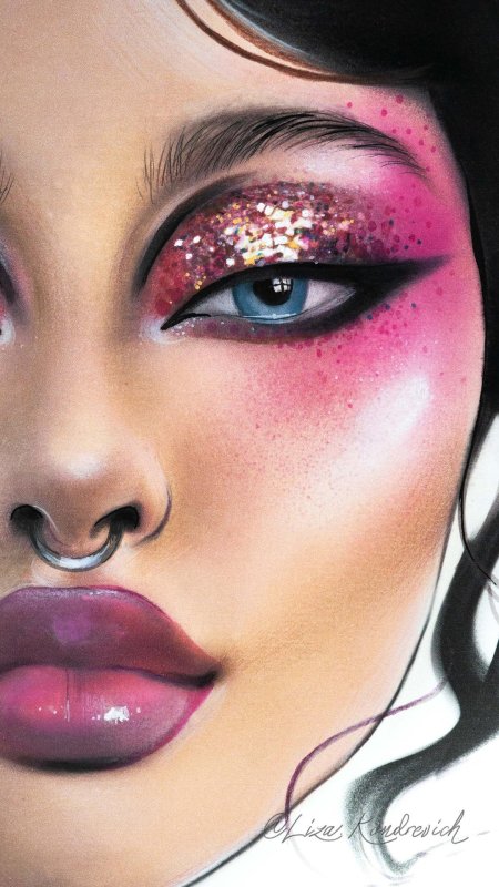 Блестящий макияж глаз