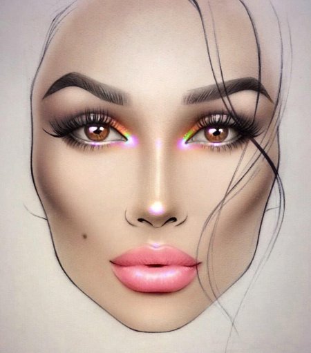 Лицо для макияжа рисунок