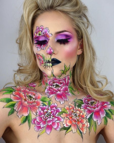 Цветочный макияж