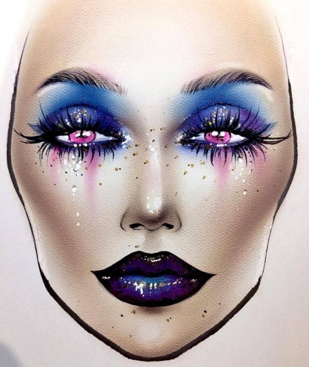 Яркие макияж