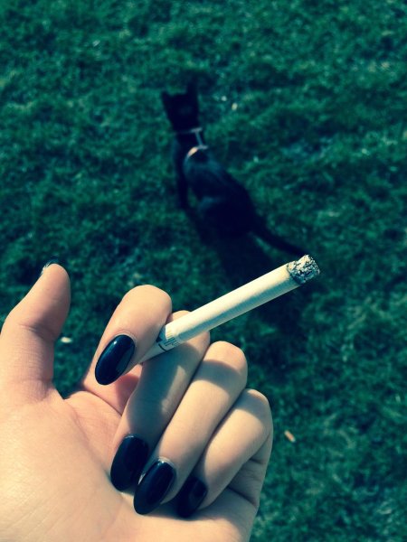 Сигарета в руке девушки