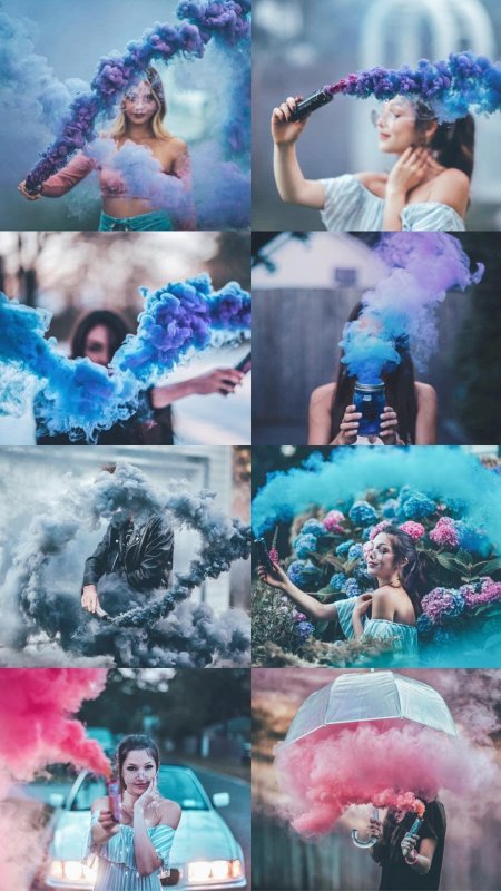 Фотосессия с цветным дымом
