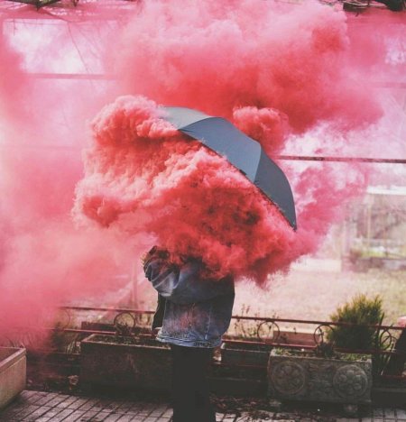 Дым розовый