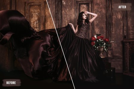 Девушка в коричневом платье