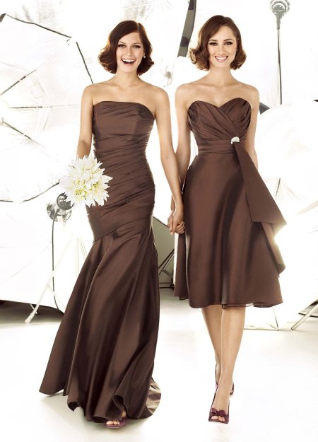 Коричневое платье на свадьбу