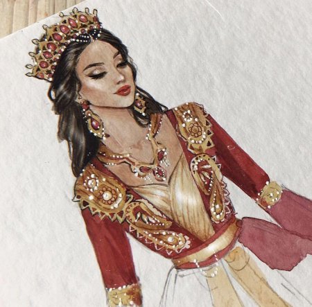 Казахская невеста в саукеле вектор