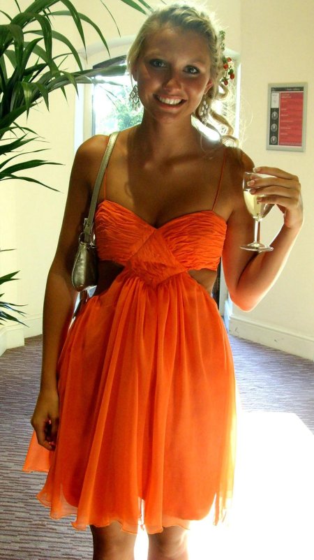 Вечерние платья короткие оранжевые
