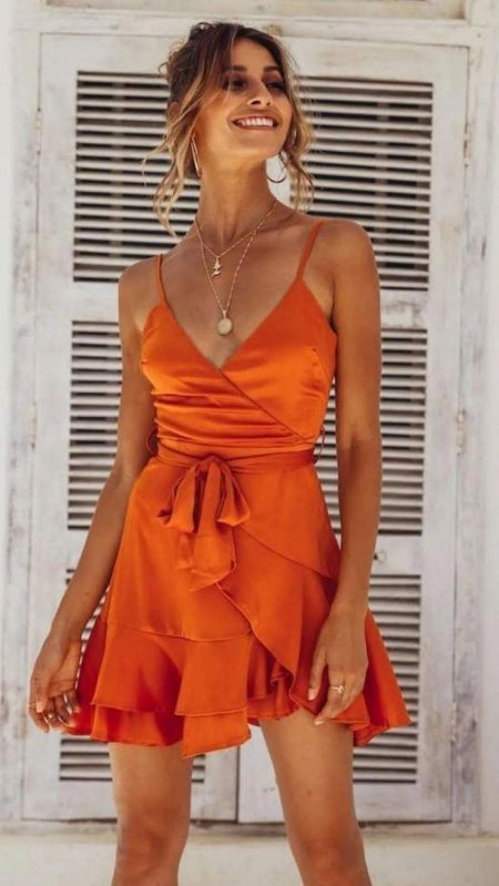 Платье летнее оранжевое