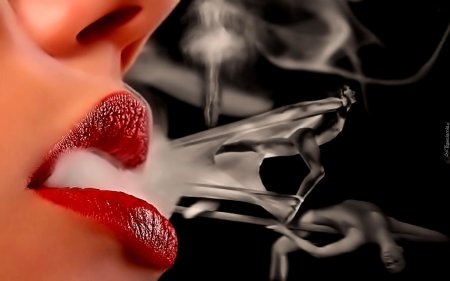 Губы с сигаретой