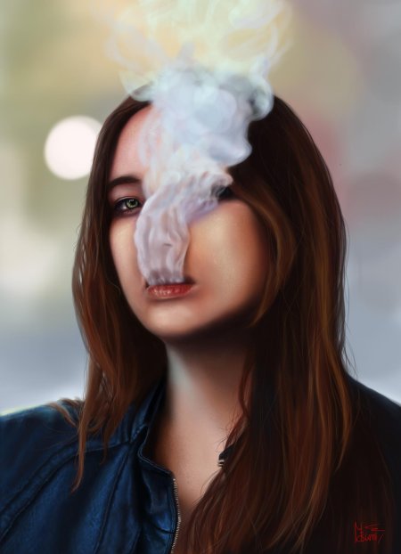 Девушка в дыму