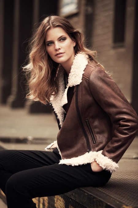 Дублёнка авиатор женская