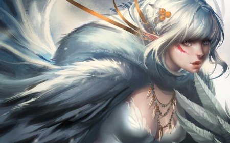 Эльфийка с белыми волосами