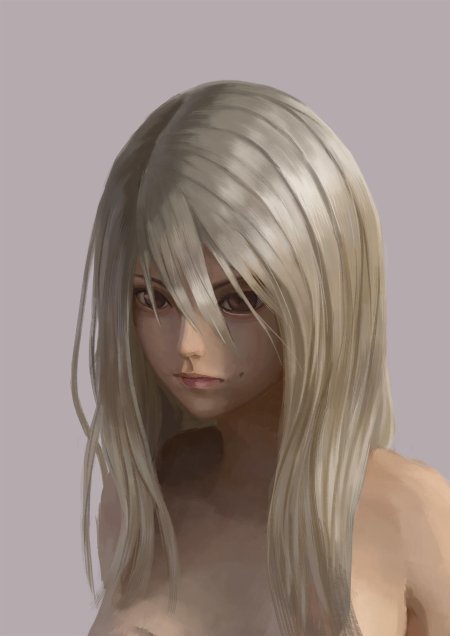 Арт девушка с белыми волосами