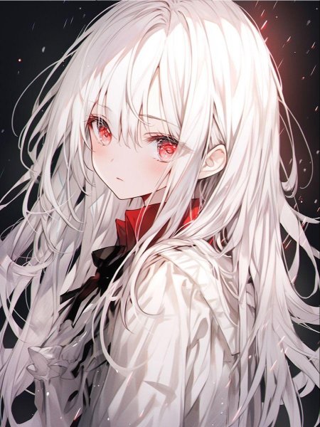 Белые волосы аниме