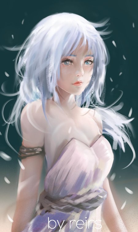 Девушка с белыми волосами