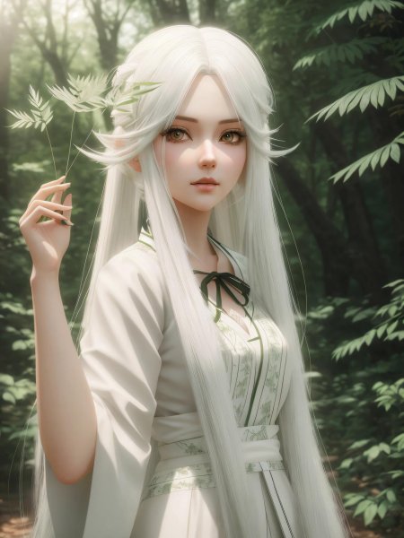 Девушка с белыми волосами