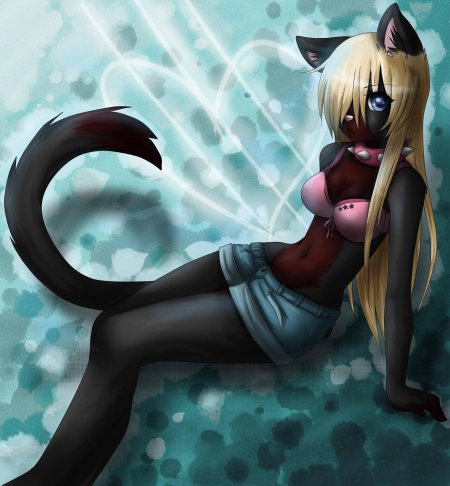 Фурри кошка девушка